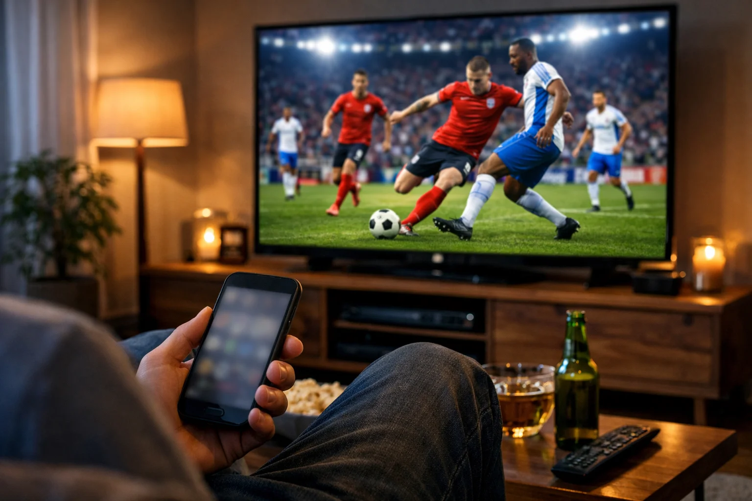 Scommesse live durante una partita di calcio